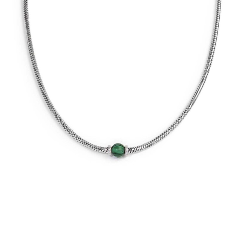Collana catena snake con sfera centrale Collana catena snake con sfera centrale