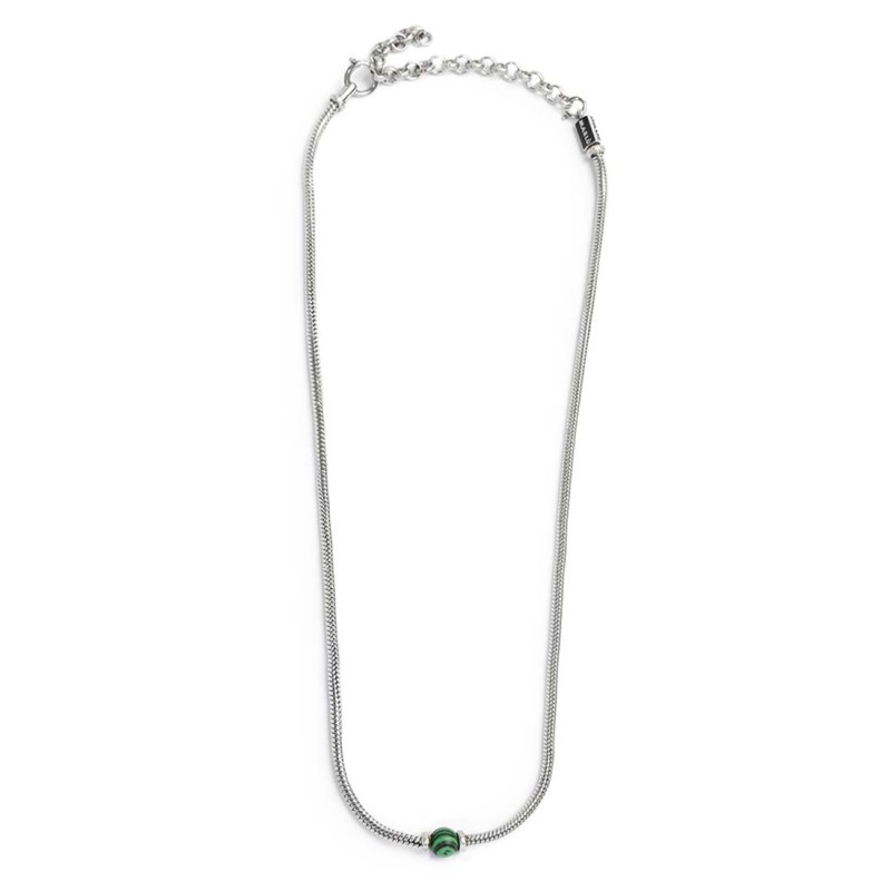 Collana catena snake con sfera centrale Collana catena snake con sfera centrale
