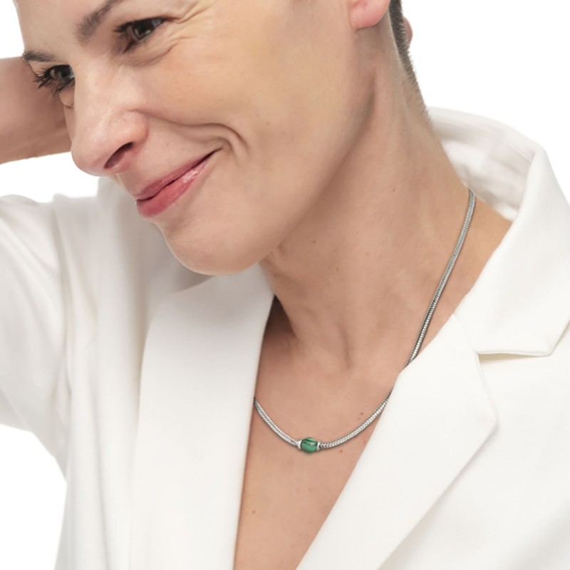 Collana catena snake con sfera centrale Collana catena snake con sfera centrale