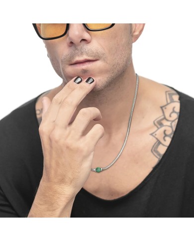 Collana catena snake con sfera centrale Collana catena snake con sfera centrale