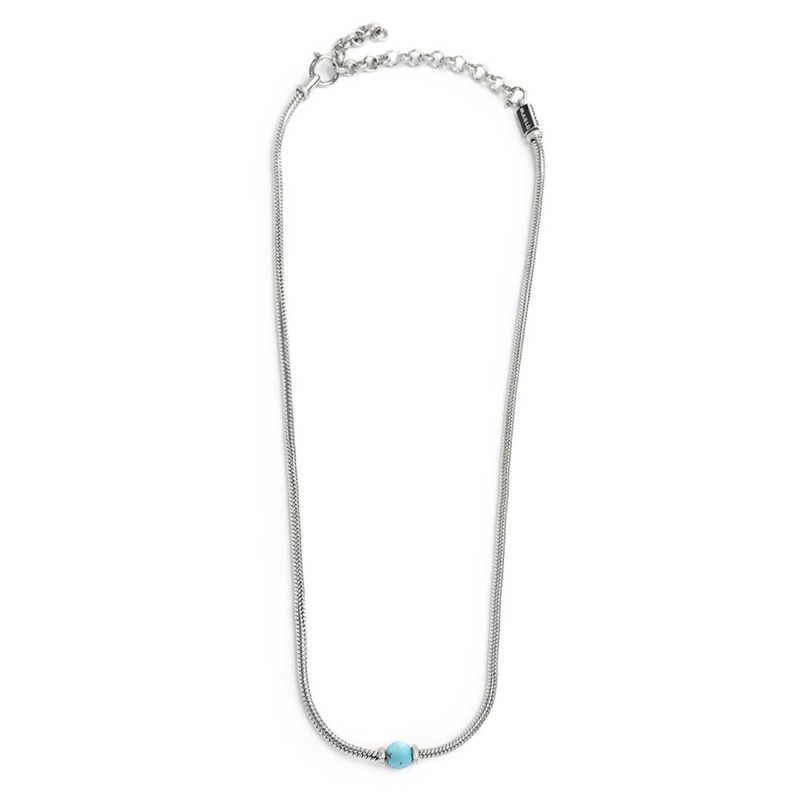 Collana catena snake con sfera centrale