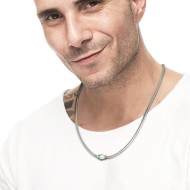 Collana catena snake con sfera centrale