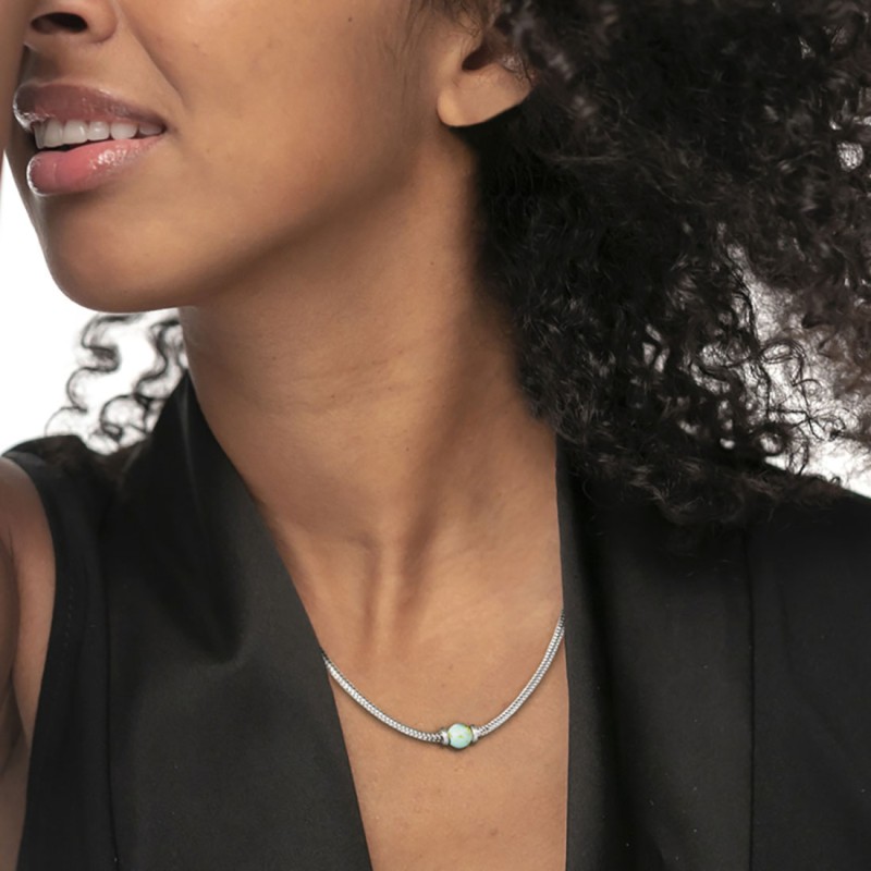 Collana catena snake con sfera centrale