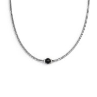 Collana catena snake con sfera centrale Collana catena snake con sfera centrale