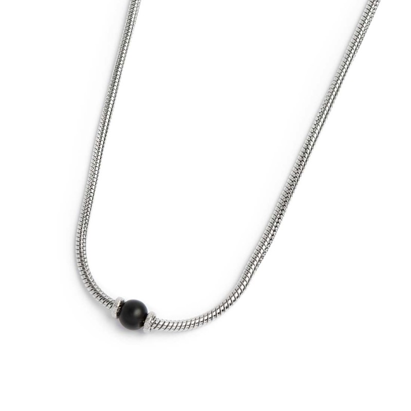 Collana catena snake con sfera centrale Collana catena snake con sfera centrale