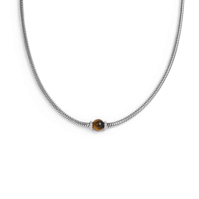 Collana catena snake con sfera centrale