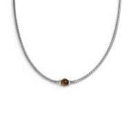 Collana catena snake con sfera centrale