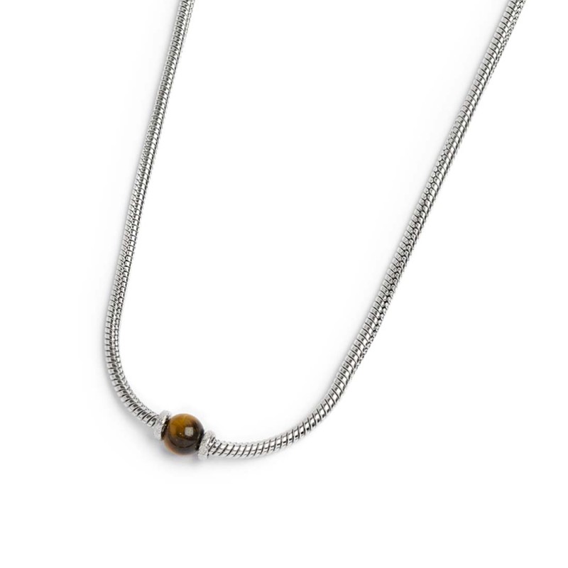 Collana catena snake con sfera centrale