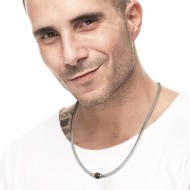 Collana catena snake con sfera centrale