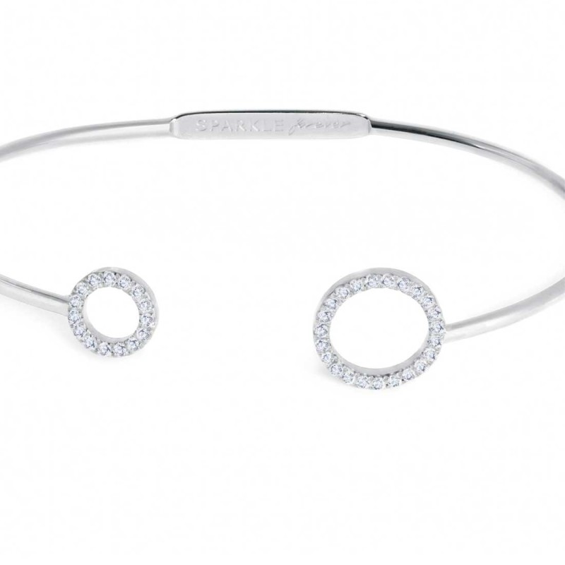Bracciale rigido cerchi con zirconi bianchi Bracciale rigido cerchi con zirconi bianchi