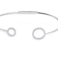 Bracciale rigido cerchi con zirconi bianchi Bracciale rigido cerchi con zirconi bianchi