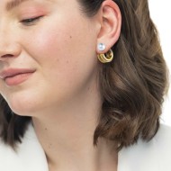 OR ACC MONO CERCHIO DOPPIO D2,1CM CON CHIUSURA PERLA