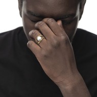 Anelli a doppia fascia con perla Anelli a doppia fascia con perla