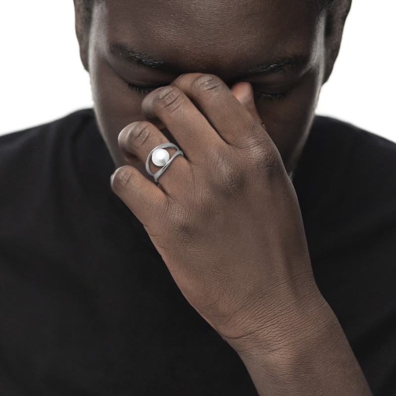 Anelli a doppia fascia con perla Anelli a doppia fascia con perla