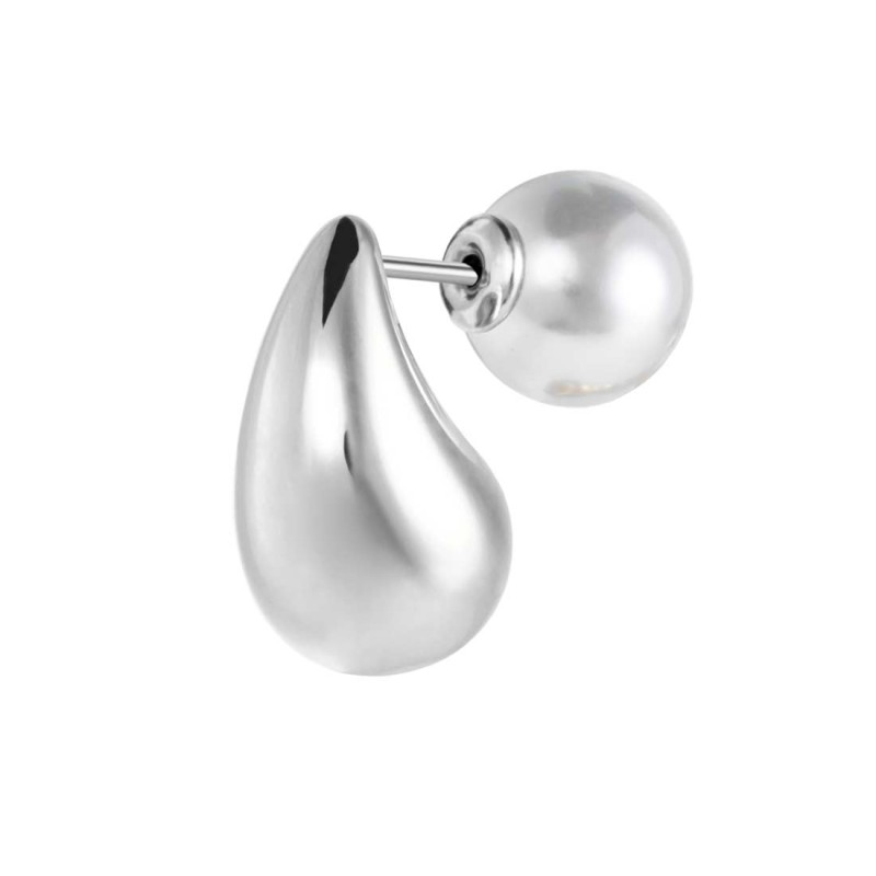 Orecchino a lobo goccia 1,8 cm con chiusura perla Orecchino a lobo goccia 1,8 cm con chiusura perla