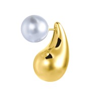 Orecchino a lobo goccia 2,6 cm con chiusura perla