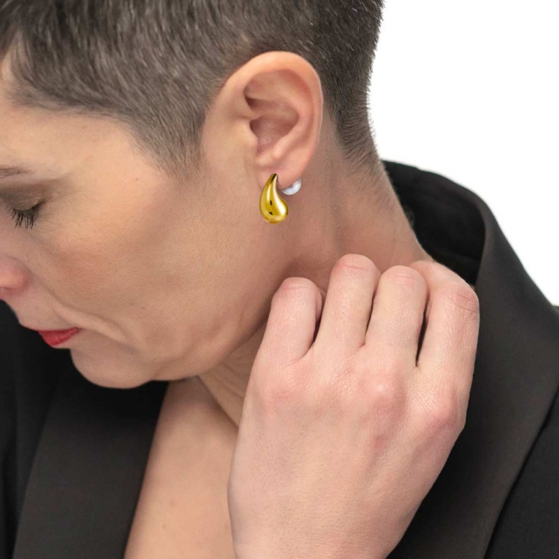 OR ACC MONO A GOCCIA L 2,6CM CON CHIUSURA PERLA