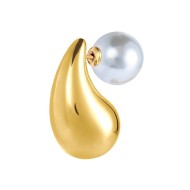 Orecchino a lobo goccia 2,6 cm con chiusura perla