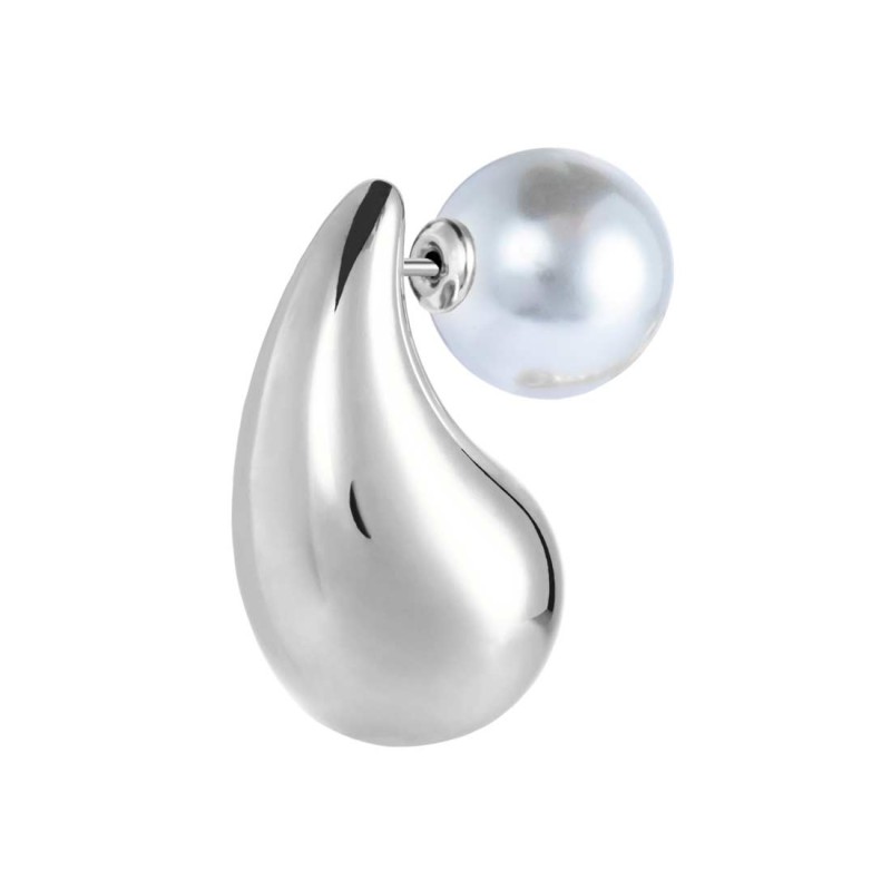 Orecchino a lobo goccia 2,6 cm con chiusura perla Orecchino a lobo goccia 2,6 cm con chiusura perla