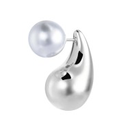 Orecchino a lobo goccia 2,6 cm con chiusura perla Orecchino a lobo goccia 2,6 cm con chiusura perla