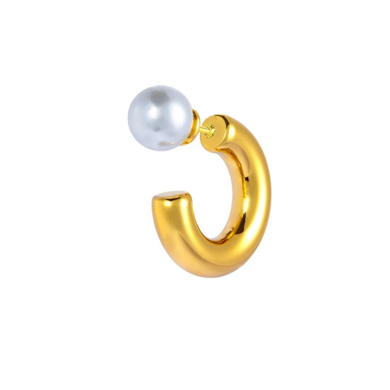 Orecchino a lobo a cerchietto 1,9cm con chiusura perla Orecchino a lobo a cerchietto 1,9cm con chiusura perla
