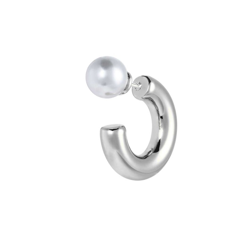 Orecchino a lobo a cerchietto 1,9cm con chiusura perla