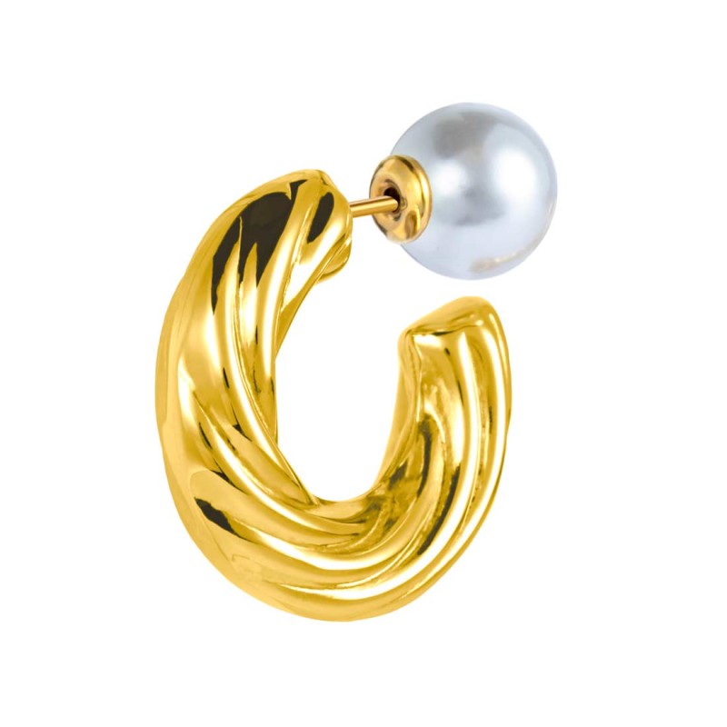 OR ACC MONO CERCHIO APERTO CON TEXTURE CON CHIUSURA PERLA