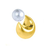 Orecchino a lobo a cerchietto aperto bombato 2,2cm con chiusura perla Orecchino a lobo a cerchietto aperto bombato 2,2cm con chiusura perla