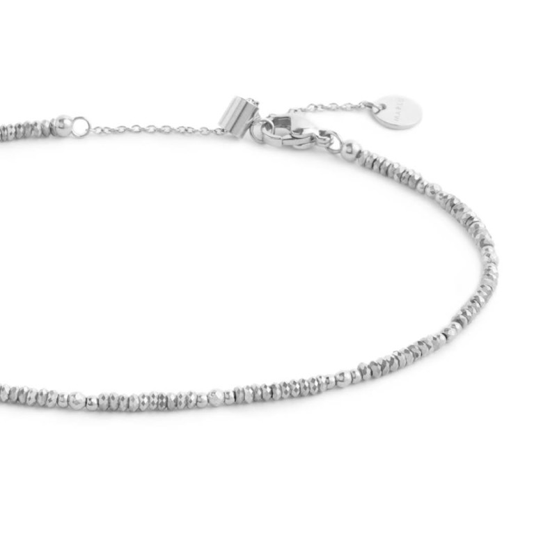 Cavigliera con perline di ematite sfaccettata Cavigliera con perline di ematite sfaccettata