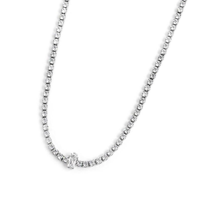 COLLANA CATENA TENNIS BIANCO COLLANA CATENA TENNIS BIANCO
