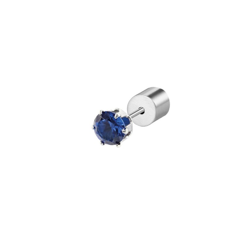 Orecchino a lobo con zircone 4mm Orecchino a lobo con zircone 4mm