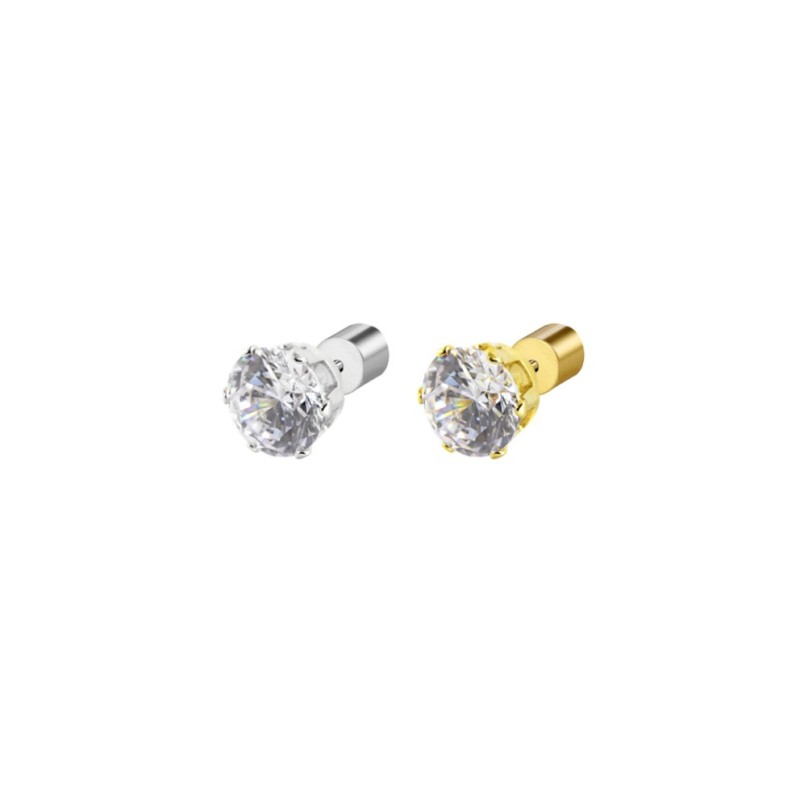 Orecchino a lobo con zircone 7mm Orecchino a lobo con zircone 7mm