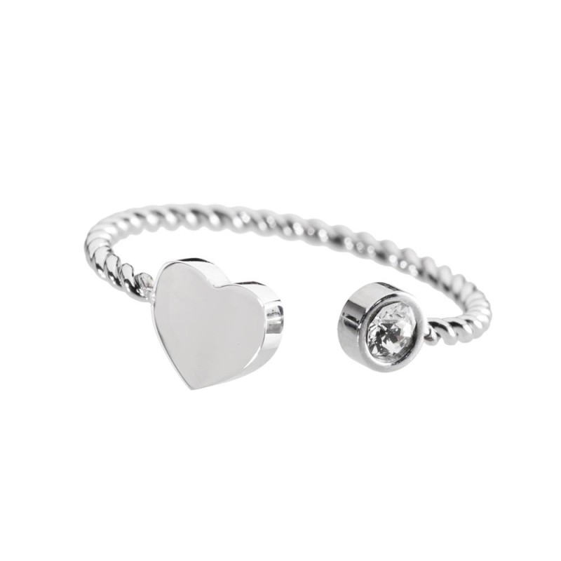 ANELLO DA FALANGINA TG 6 CON CUORE E CRISTALLO BIANCO ANELLO DA FALANGINA TG 6 CON CUORE E CRISTALLO BIANCO