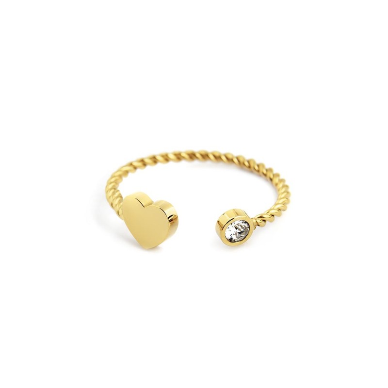 ANELLO DA FALANGINA TG 6 CON CUORE E CRISTALLO BIANCO ANELLO DA FALANGINA TG 6 CON CUORE E CRISTALLO BIANCO