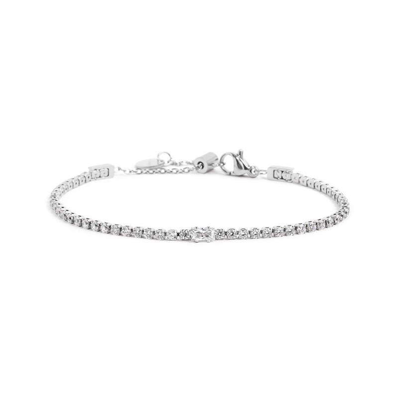 BRACCIALE CATENA TENNIS 2MM BIANCO