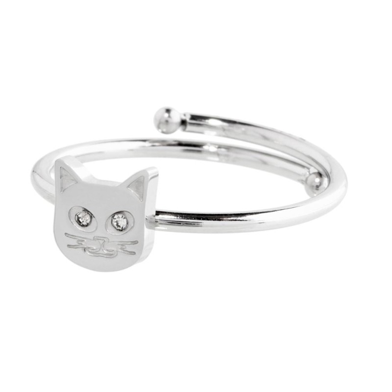 ANELLO GATTO CON CRIST. BIANCHI ANELLO GATTO CON CRIST. BIANCHI