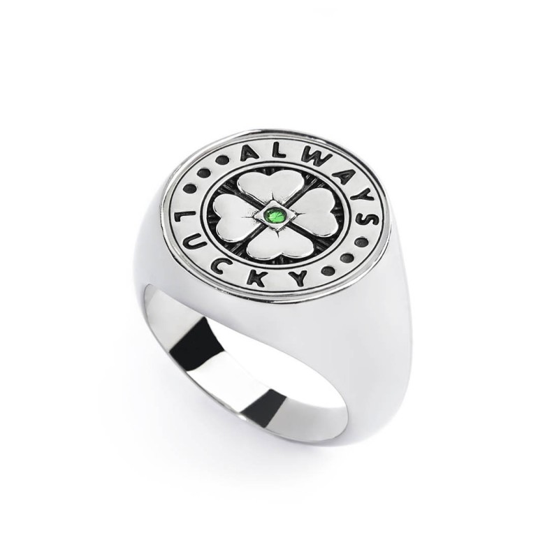 S.STEEL ROUND PLATE WITH FOUR-LEAF CLOVER Polished s.steel round plate by casting 16,10 mm diameter, 1 mm thickness. On the fron S.STEEL ROUND PLATE WITH FOUR-LEAF CLOVER Polished s.steel round plate by casting 16,10 mm diameter, 1 mm thickness. On the fron