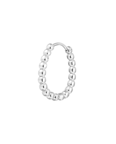 Orecchino a cerchio 1,9 cm trama con sfere