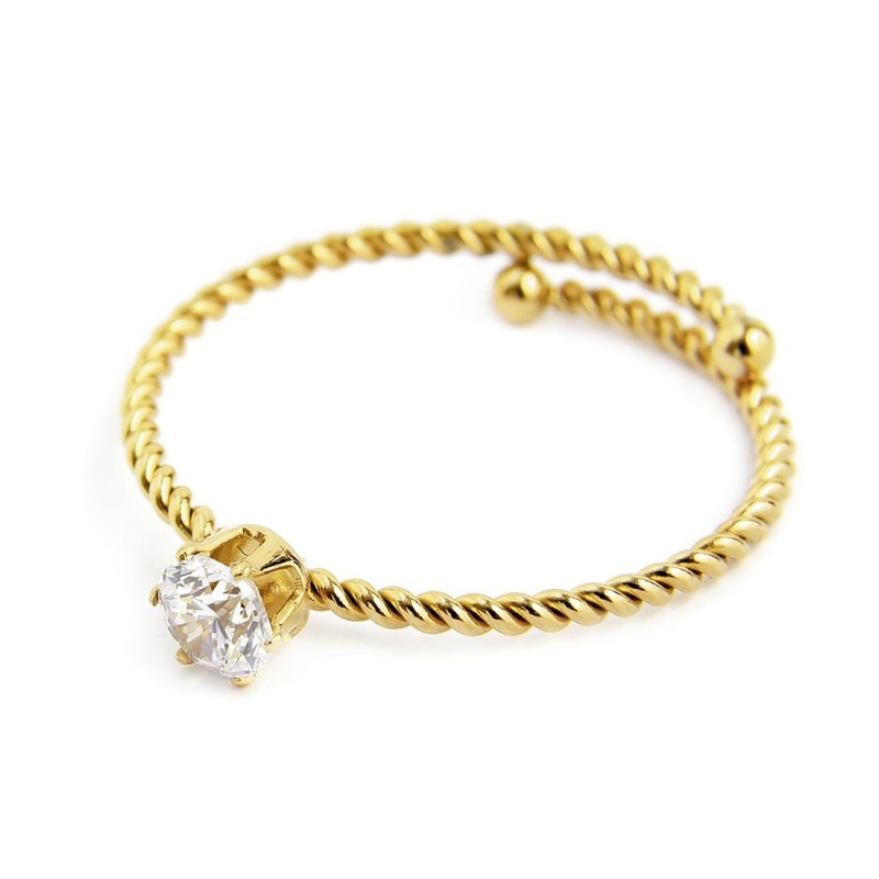 Anello con zircone 4mm