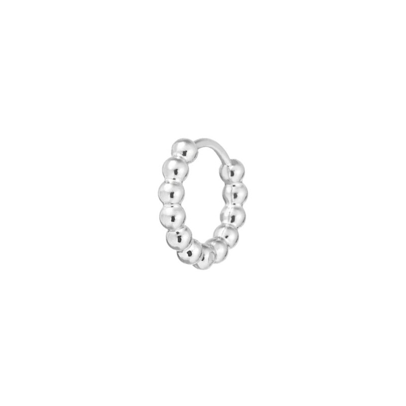 Orecchino a cerchio 1,3 cm trama con sfere Orecchino a cerchio 1,3 cm trama con sfere