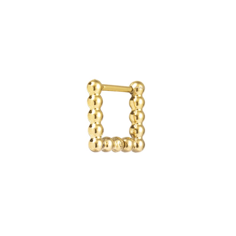 Orecchino quadrato 1,1 cm trama con sfere Orecchino quadrato 1,1 cm trama con sfere