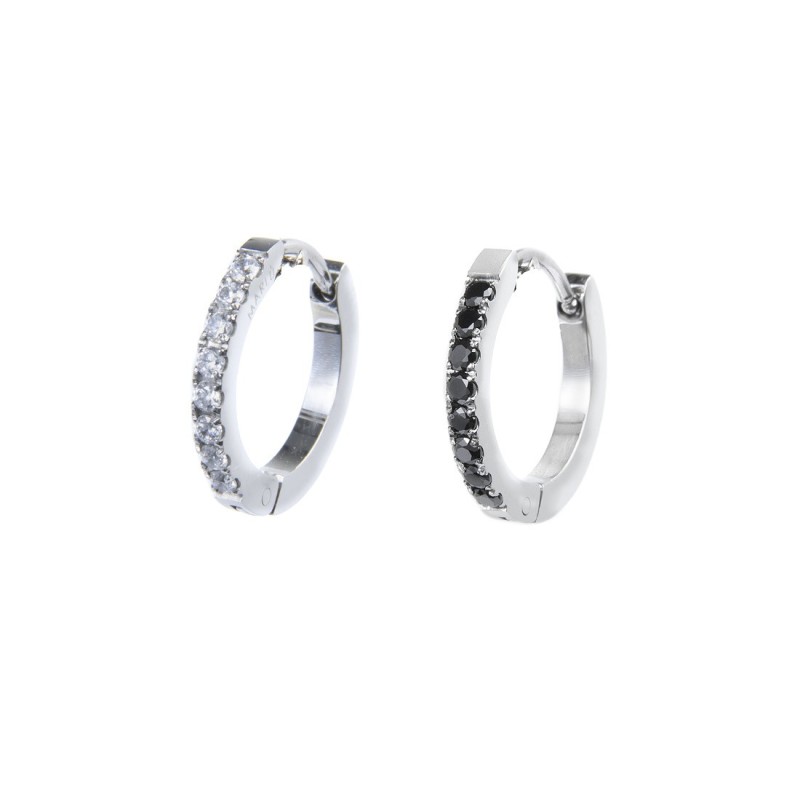 Reverie Orecchini A Cerchio Con Strass Neri - Foto 10