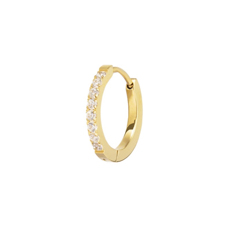 Orecchino a cerchio 1,7 cm con zirconi Orecchino a cerchio 1,7 cm con zirconi