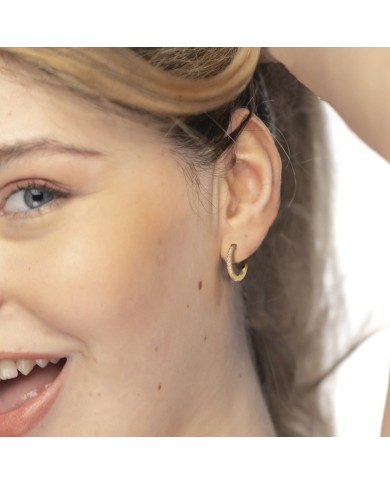 Orecchino a cerchio 1,7 cm con zirconi