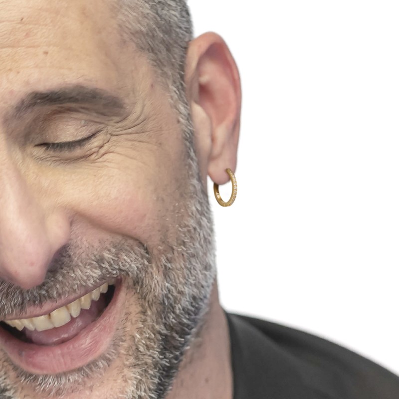 Orecchino a cerchio 2 cm con zirconi