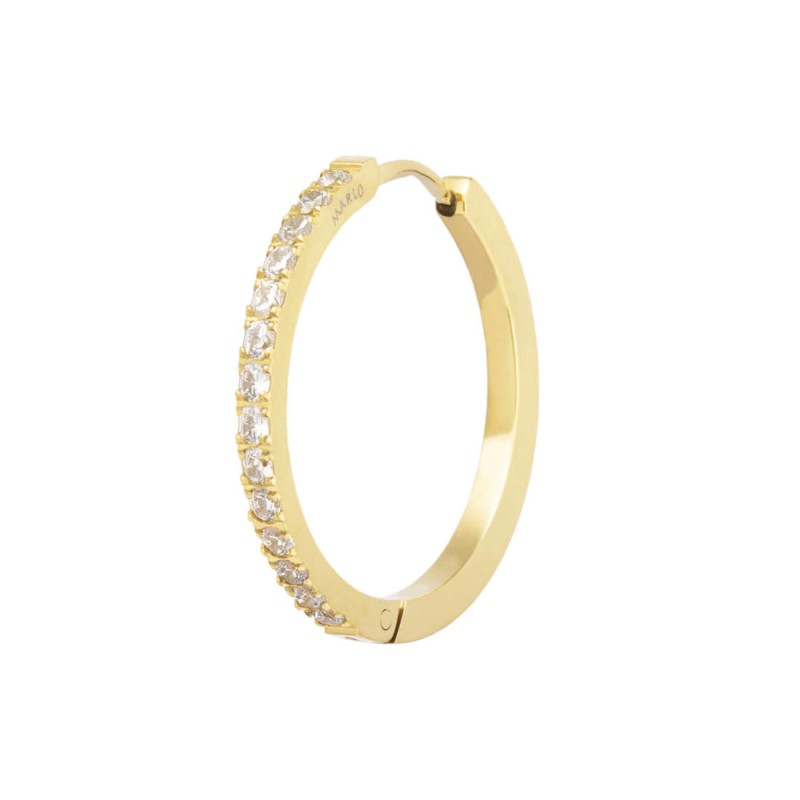 Orecchino a cerchio 2,4 cm con zirconi Orecchino a cerchio 2,4 cm con zirconi