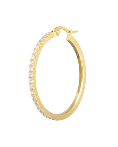 Orecchino a cerchio 3,2 cm con zirconi Orecchino a cerchio 3,2 cm con zirconi