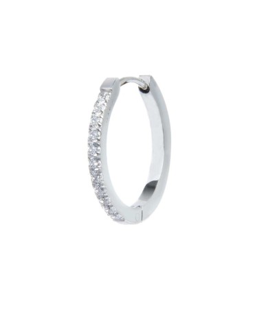Orecchino a cerchio 2 cm con zirconi Orecchino a cerchio 2 cm con zirconi