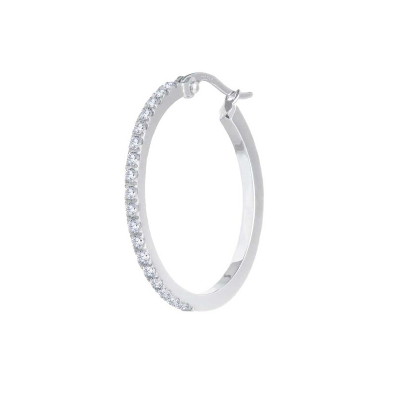 Orecchino a cerchio 2,9 cm con zirconi Orecchino a cerchio 2,9 cm con zirconi