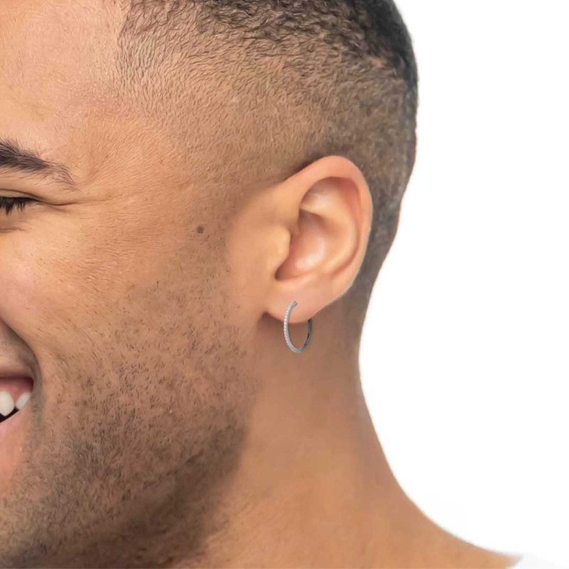 Orecchino a cerchio 3,2 cm con zirconi